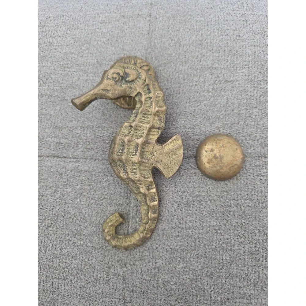 Vintage Sea Horse Door Handle Knocker Decorative 